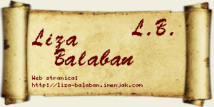 Liza Balaban vizit kartica